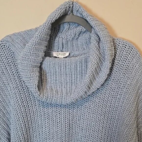 Haven Well Within Light Blue Cowl Neck Cable Knit Sweater Size XL - Picture 3 of 4
